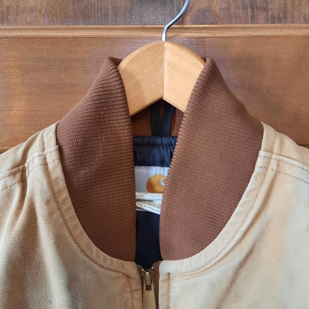 Vintage Y2K Carhartt Brown Duck Canvas Quilt Artic Lined Vest V01-BRN Size Small - Picture 4 of 14